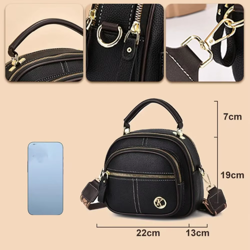 Bolso bandolera de PU con correa ancha