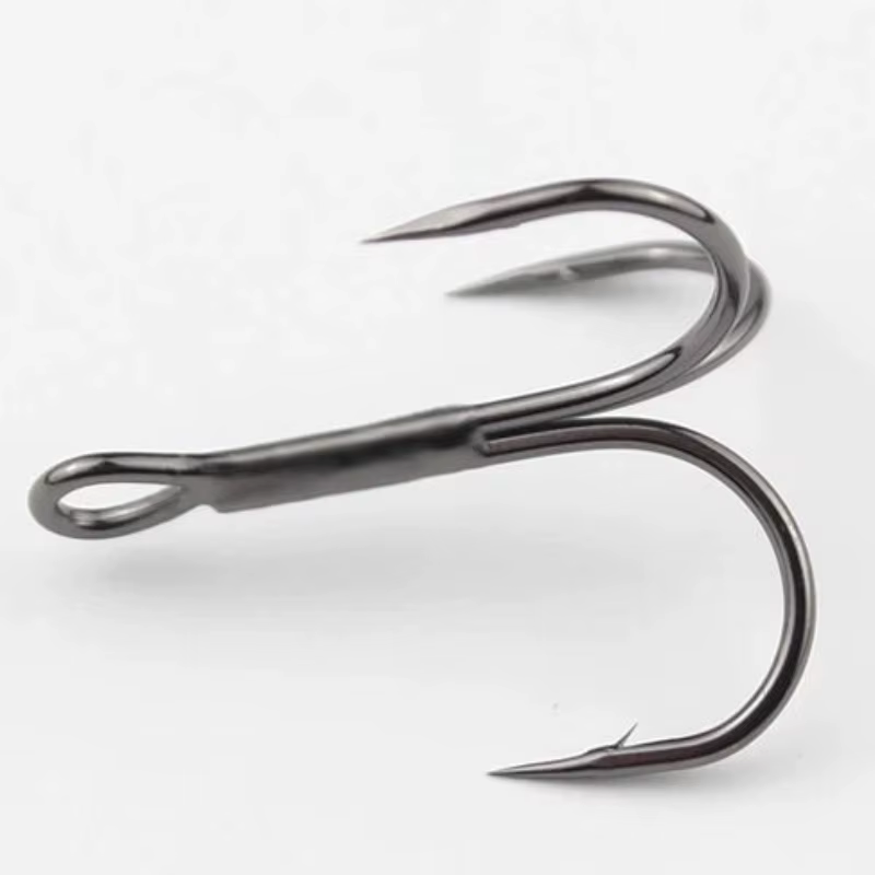 Anzuelos triples de acero carbono para señuelos cuchara y jig – Pesca agua dulce - imagen 3