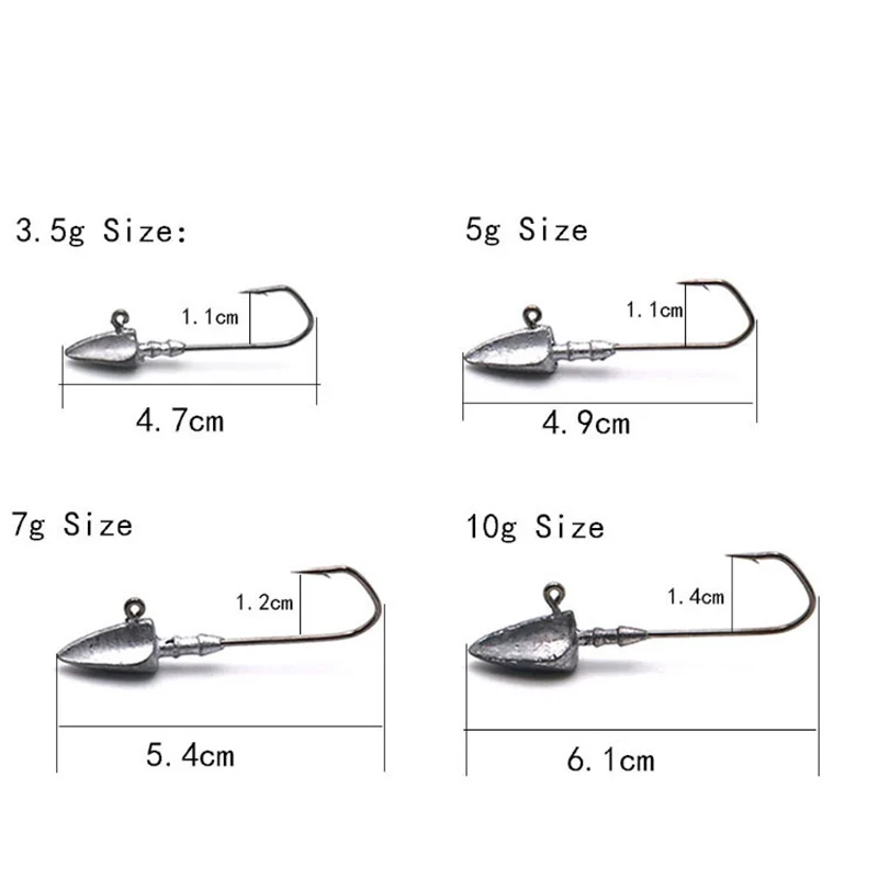 Anzuelos Jig Head con púas para vinilo tipo barco - imagen 5