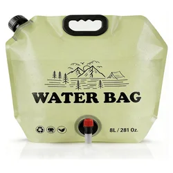 Bolsa de agua plegable con boquilla para camping y senderismo
