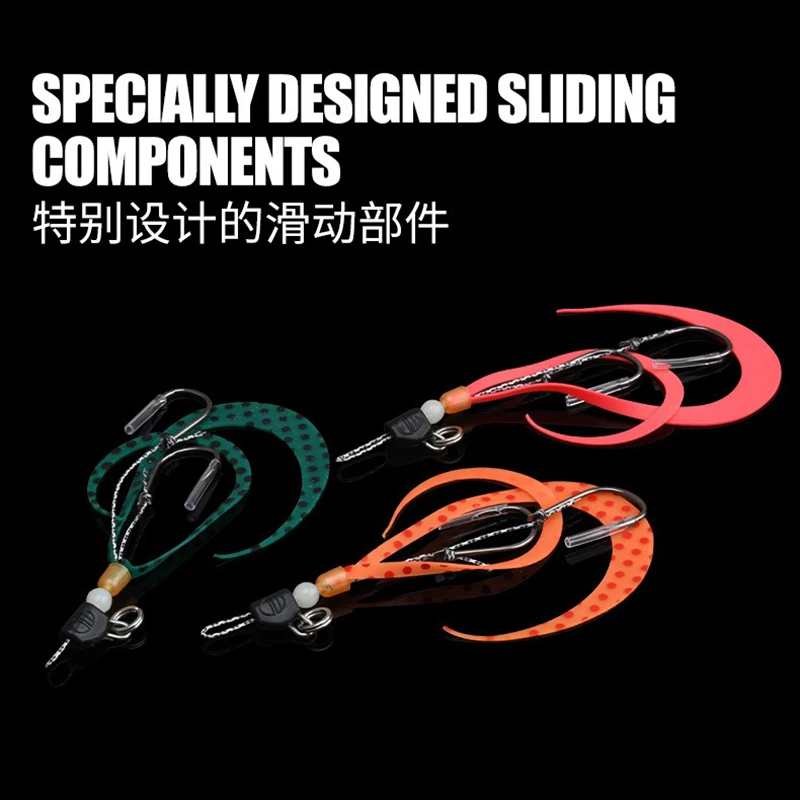 Anzuelo UV Luminoso para calamar y pulpo con cinta de silicona - imagen 4
