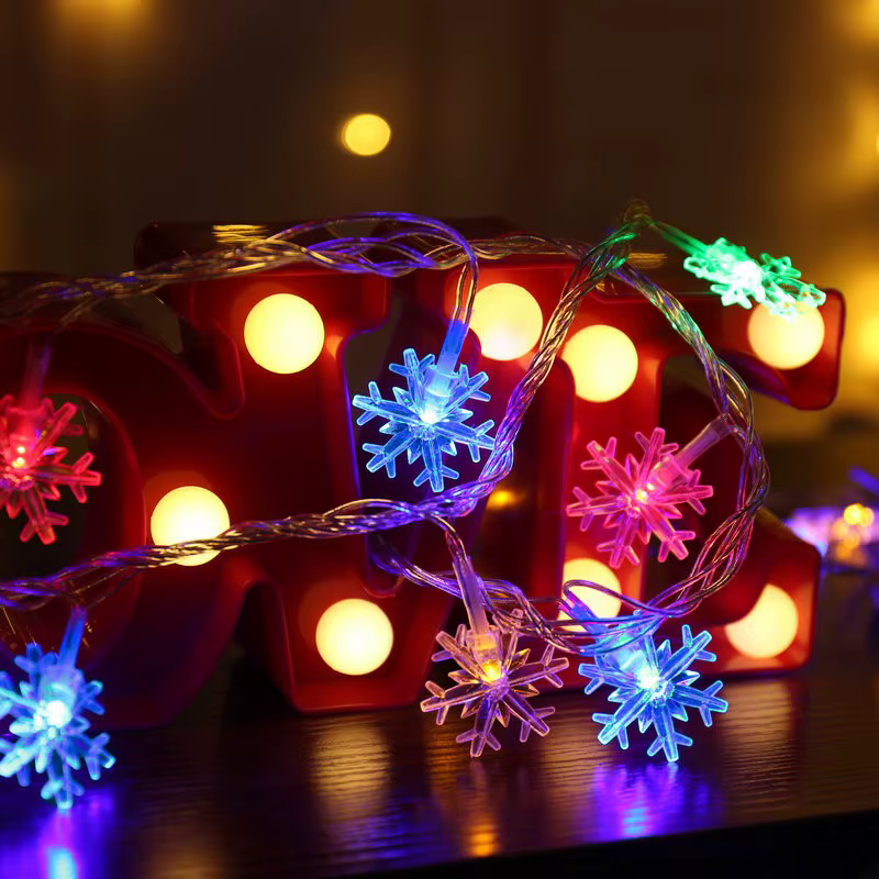 Guirnalda LED copo de nieve para árbol Navidad – Hogar festivo - imagen 2