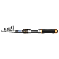 Caña telescópica fibra de carbono compacta viaje para pesca