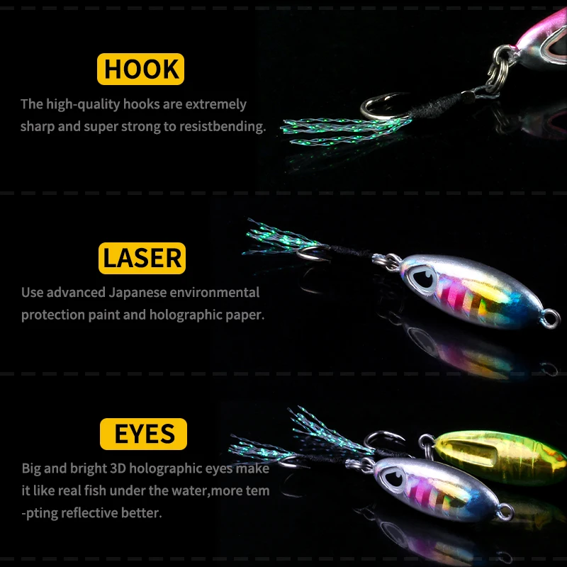 LETOYO Señuelo metal micro para pesca lenta en agua salada - imagen 5