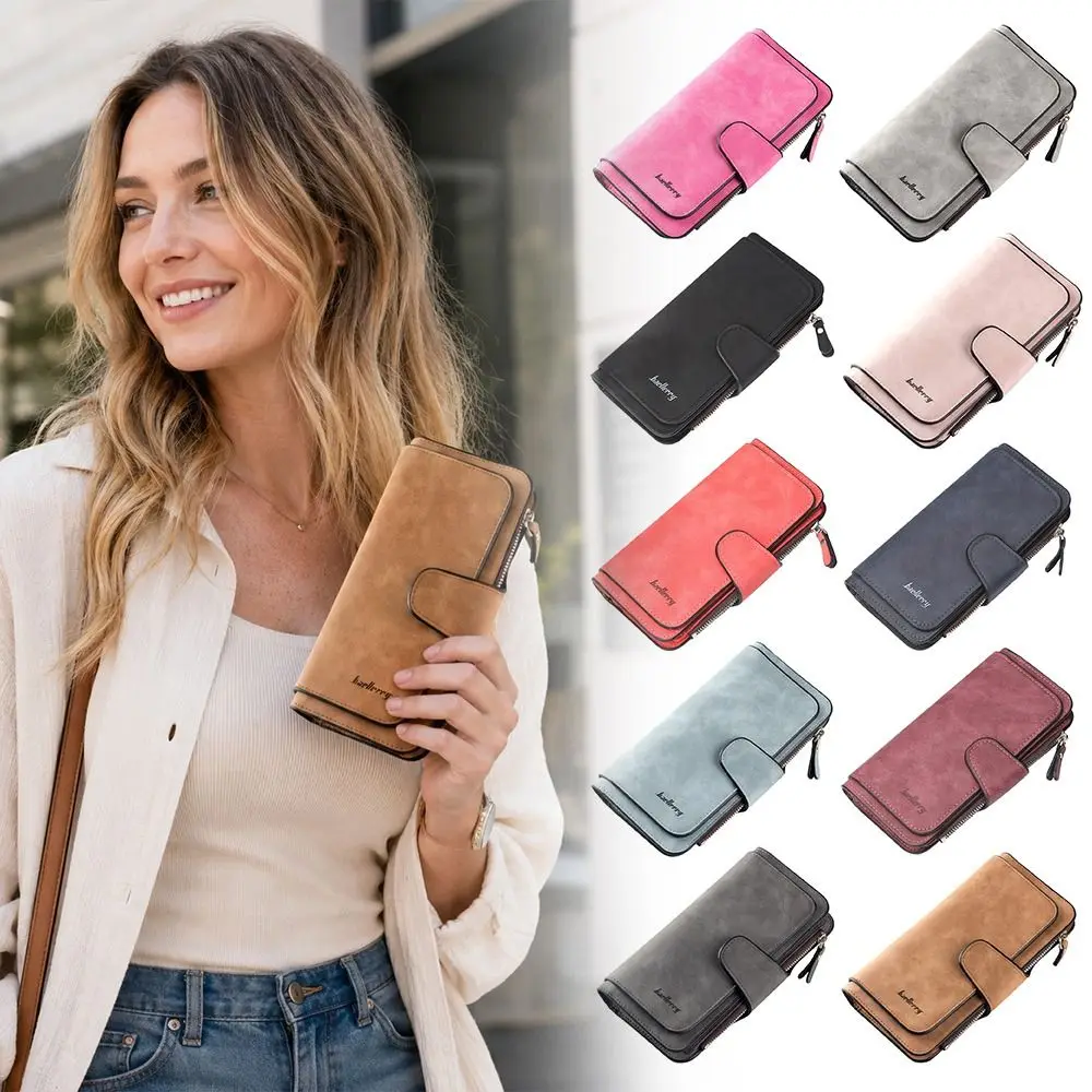 Cartera mujer cuero PU con ranuras para tarjetas y monedero - imagen 5