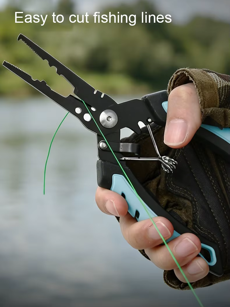 Alicates de pesca multifunción con desanzuelador y cortalíneas - imagen 4