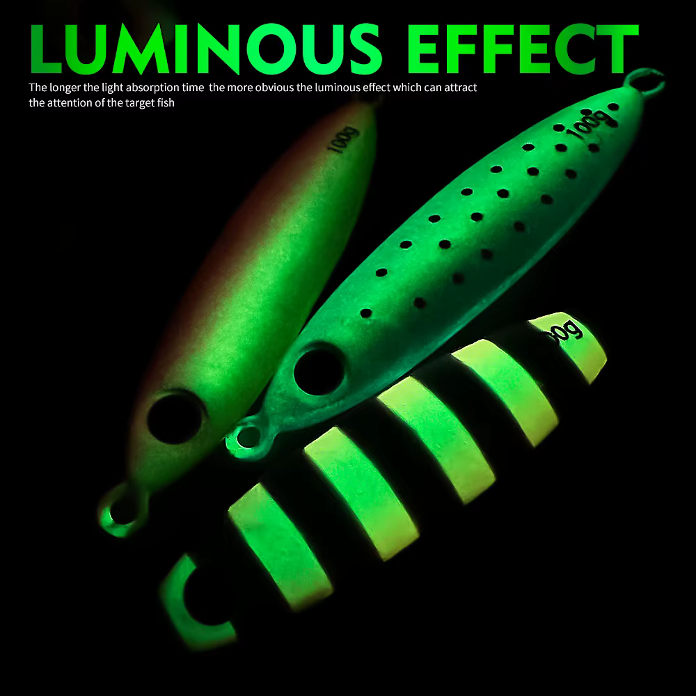 Proberos Jig de pesca luminoso tipo cuchara para jigging lento - imagen 4