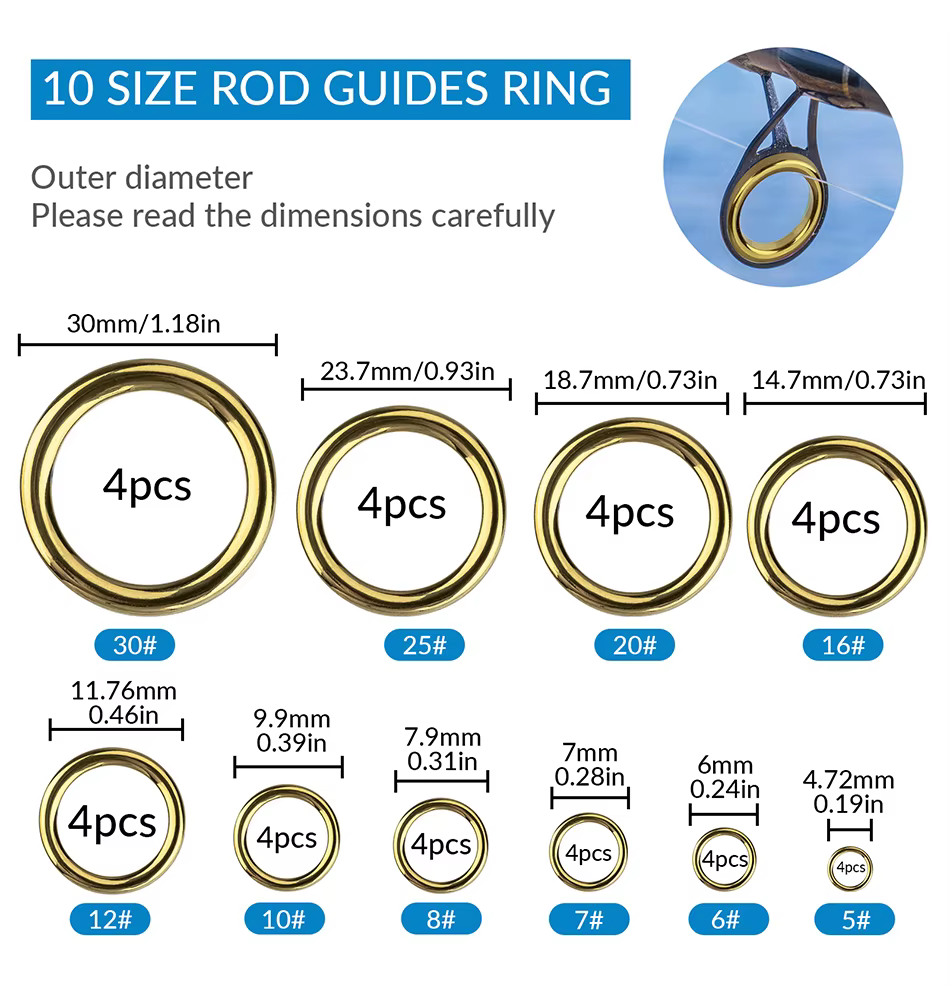 anillo guía cerámica caña pesca reparación
