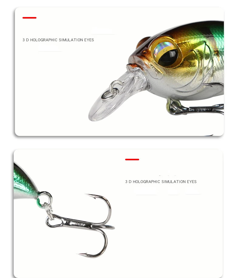 Detalle de los colores disponibles y acabado del señuelo artificial