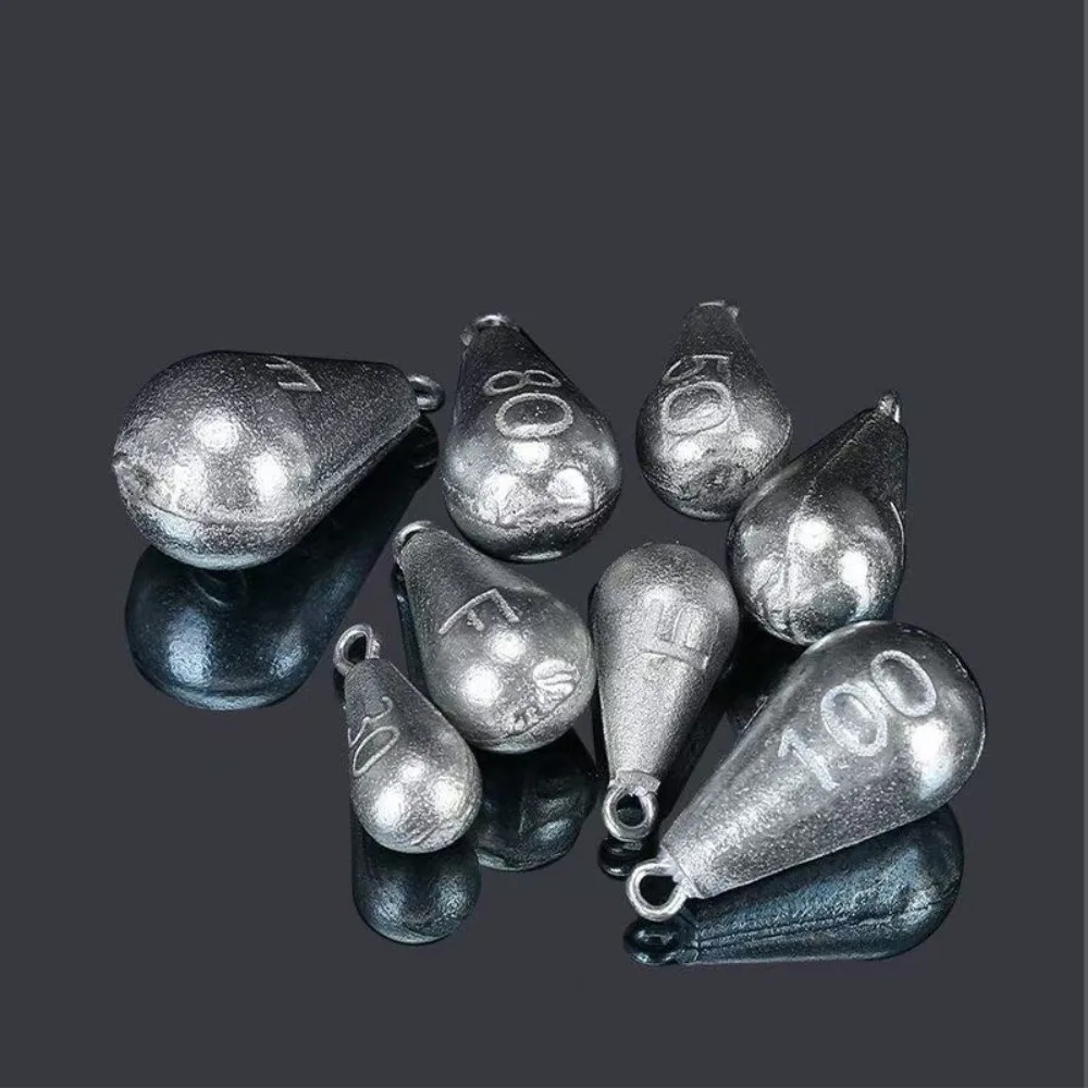 Plomos de pesca galvanizados lágrima con anilla para anzuelo - imagen 3