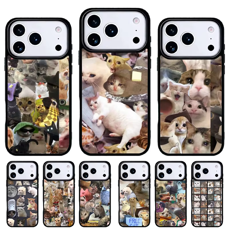 Funda para iPhone con diseño de gatos y perros llorones