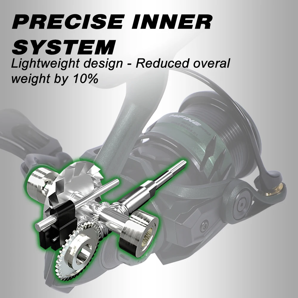 MIFINE CARBON-GT carrete spinning de pesca agua salada fuerte arrastre