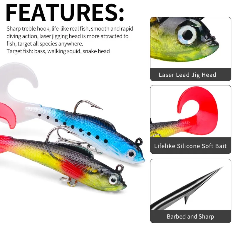 Jig Head para vinilo con púas – Pesca de lubina - imagen 2