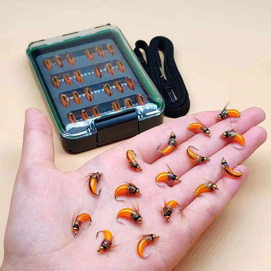 Moscas artificiales secas para trucha con cabeza de latón y anzuelos - imagen 4