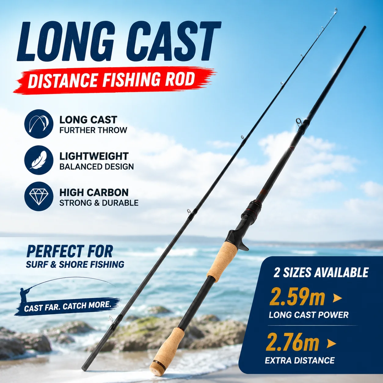 Caña de Pescar Kingdom Fortitude Keel Pro Acción RF MH para lance largo - imagen 5