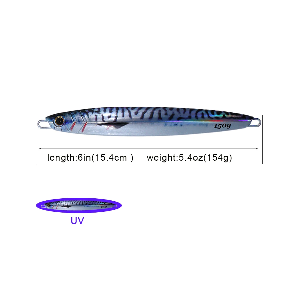 Plantilla impresa en 3D de metal 150 g para jigging vertical
