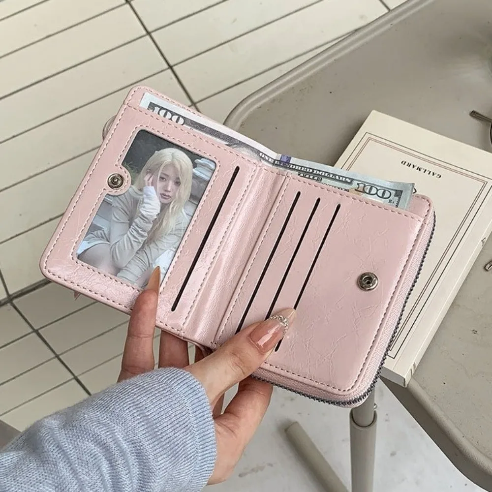 Monedero con cremallera estilo minimalista de gran capacidad para mujer