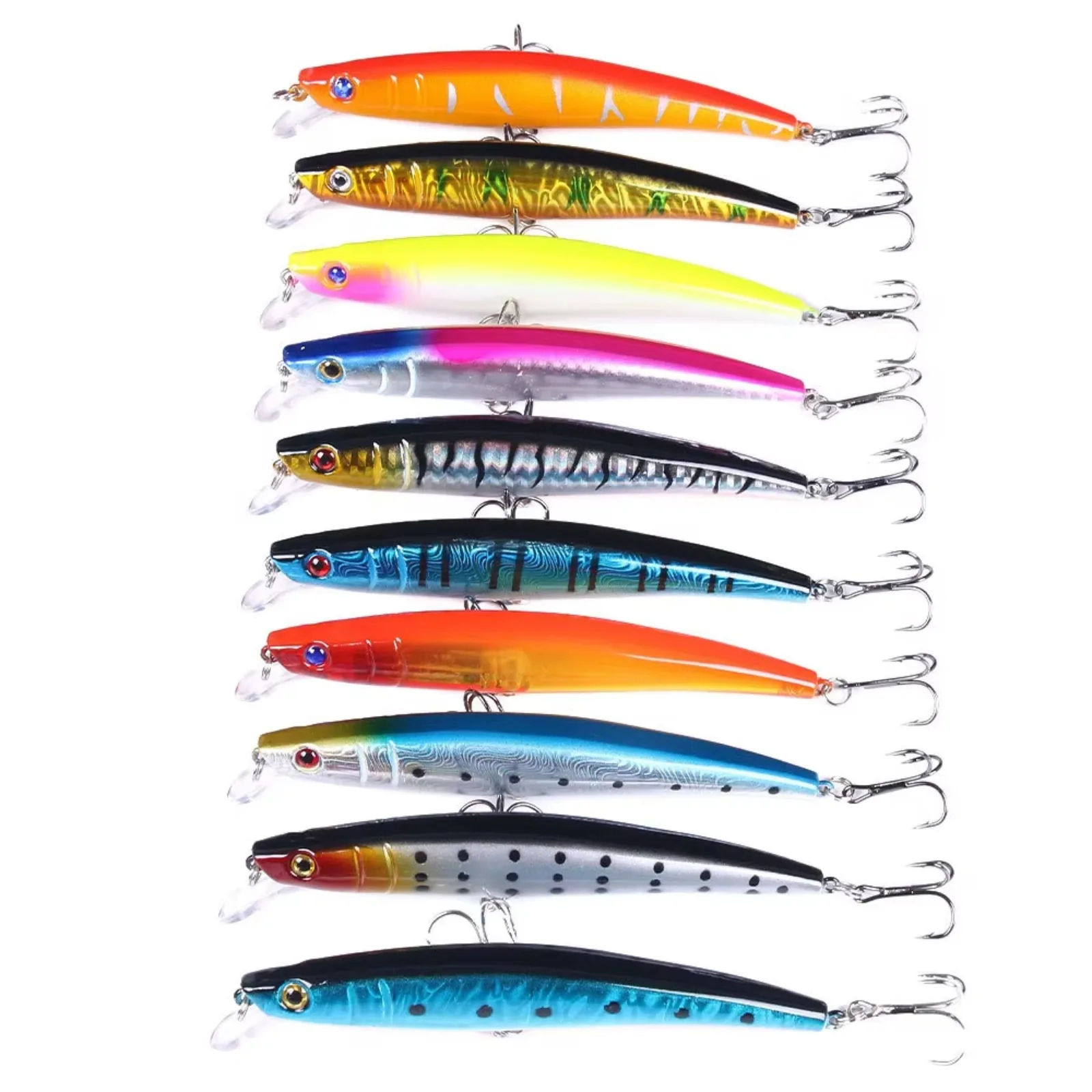 Señuelo Minnow duro con anzuelos triples para lubina y lucio - imagen 2