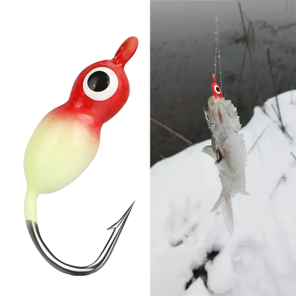DNDYUJU Mini señuelo de hielo jig cabeza plomo anzuelo púas - imagen 2