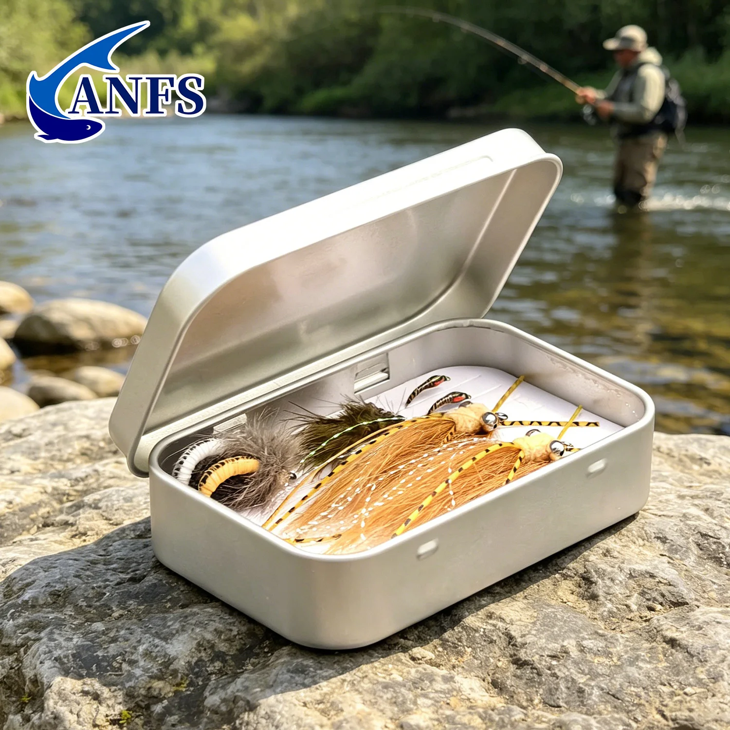 Caja de Moscas ANFS metálica – organizador para pesca con mosca - imagen 3