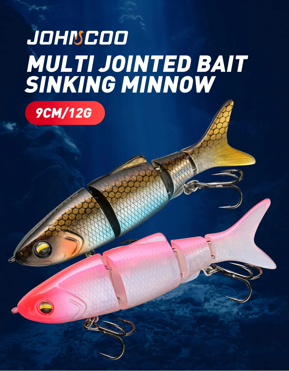 Señuelo de pesca multi-sección JOHNCOO con diseño realista