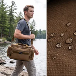 Bolsa impermeable cañas Goture Oxford 600D con compartimento y soporte