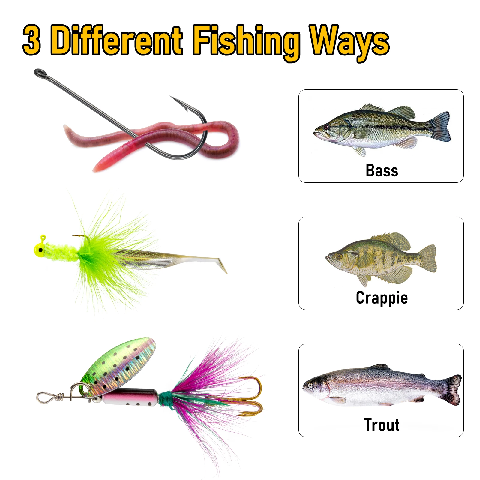 Kit de pesca supervivencia con carrete compacto y cuchara giratoria - imagen 3