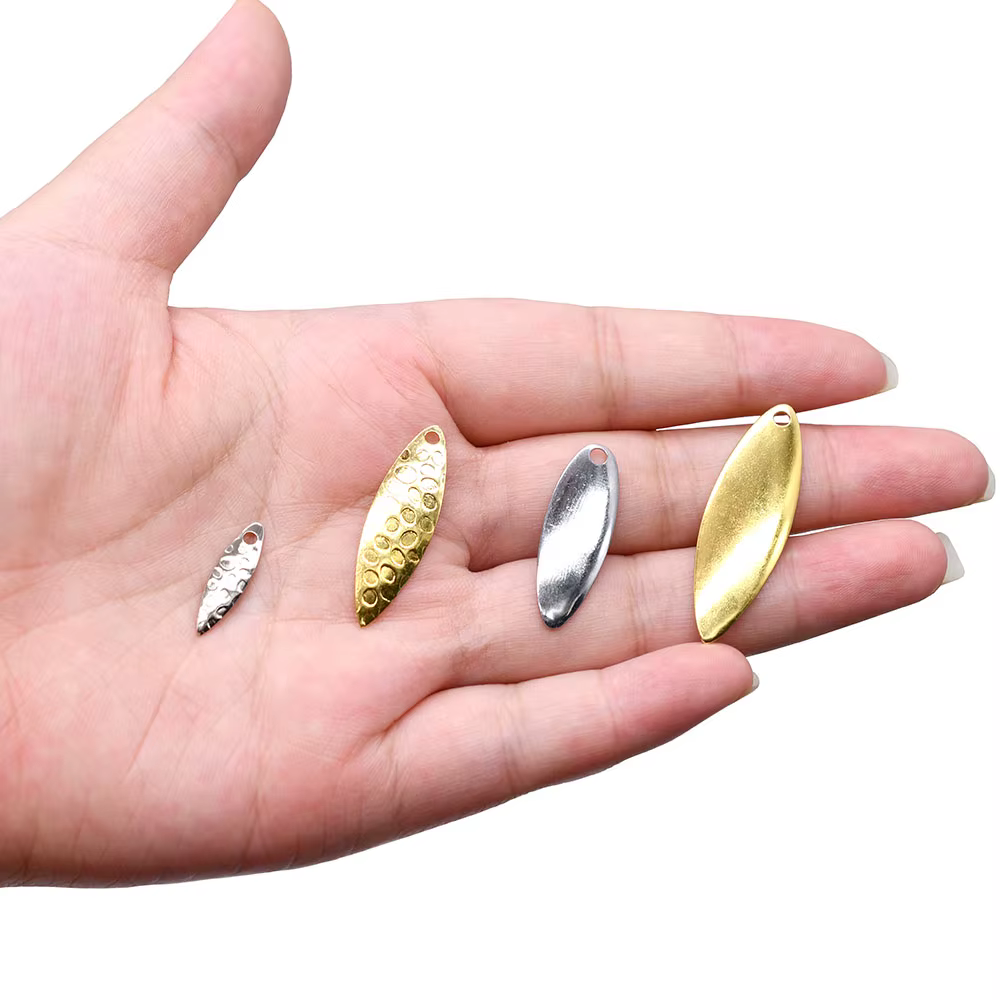 Cucharas de pesca MNFT Pit Luya – Hoja de sauce dorado y plata