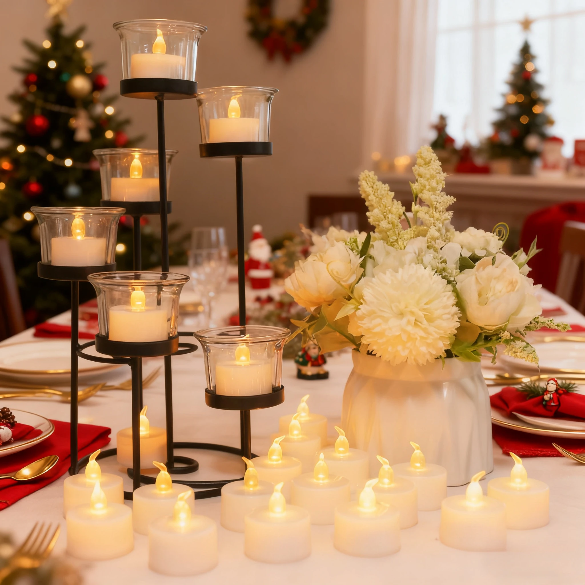 Detalle de velas LED con batería incluida