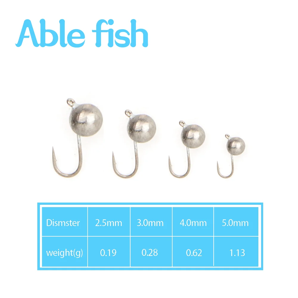 Detalle de anzuelos para pesca de hielo