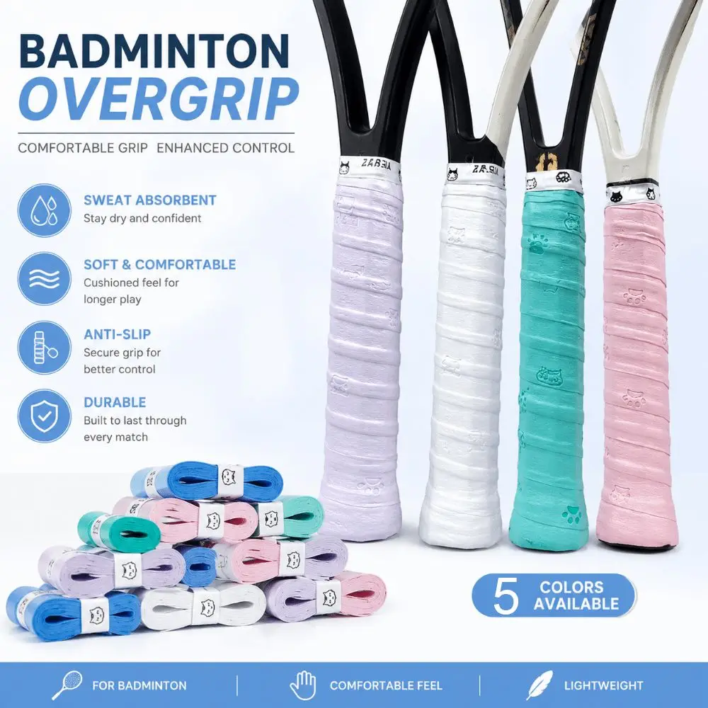 Cinta de agarre multicolor PU para raqueta de bádminton y tenis - imagen 4