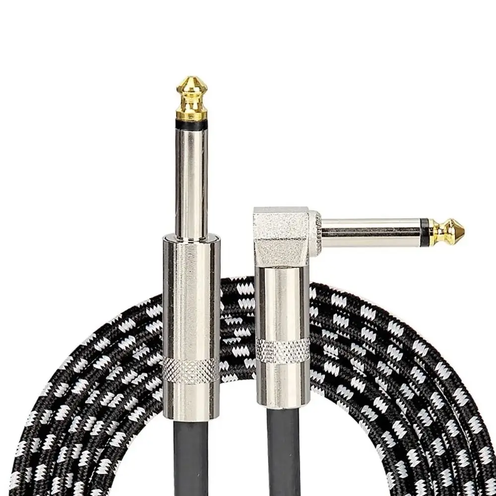 Detalle del cable trenzado de nailon para guitarra