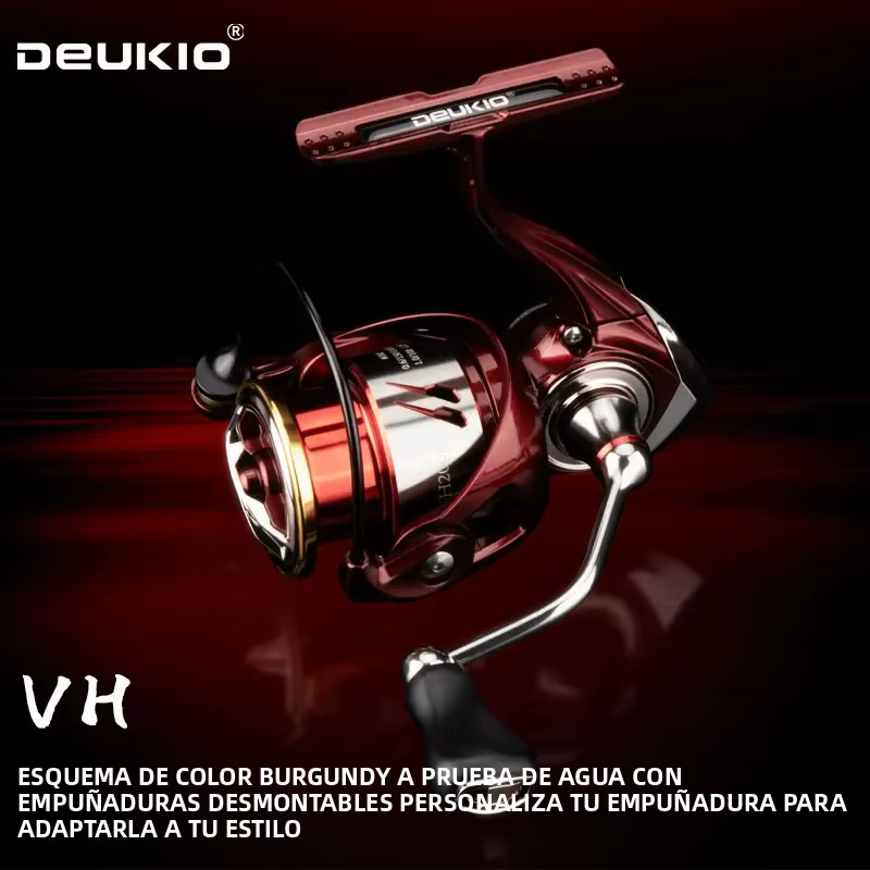 Carrete de Spinning DEUKIO con bobina CNC y arrastre de 6 kg