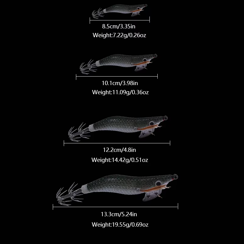 Jigs Calamar Luminosos con Anzuelo Garra – Seños Realistas Nocturnos - imagen 3