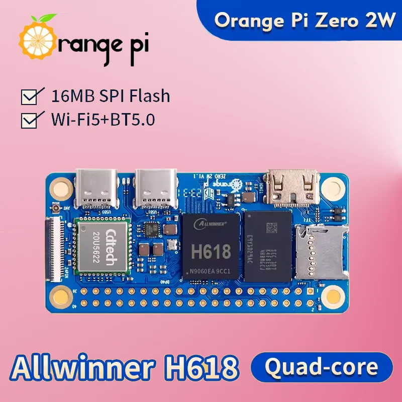 Orange Pi Zero 2W Mini PC SBC WiFi Bluetooth H618 - imagen 2