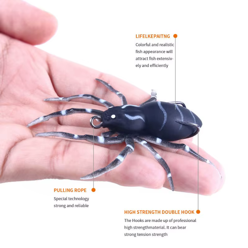 Señuelo flotante de araña acuática blando biónico con bola de acero - imagen 2