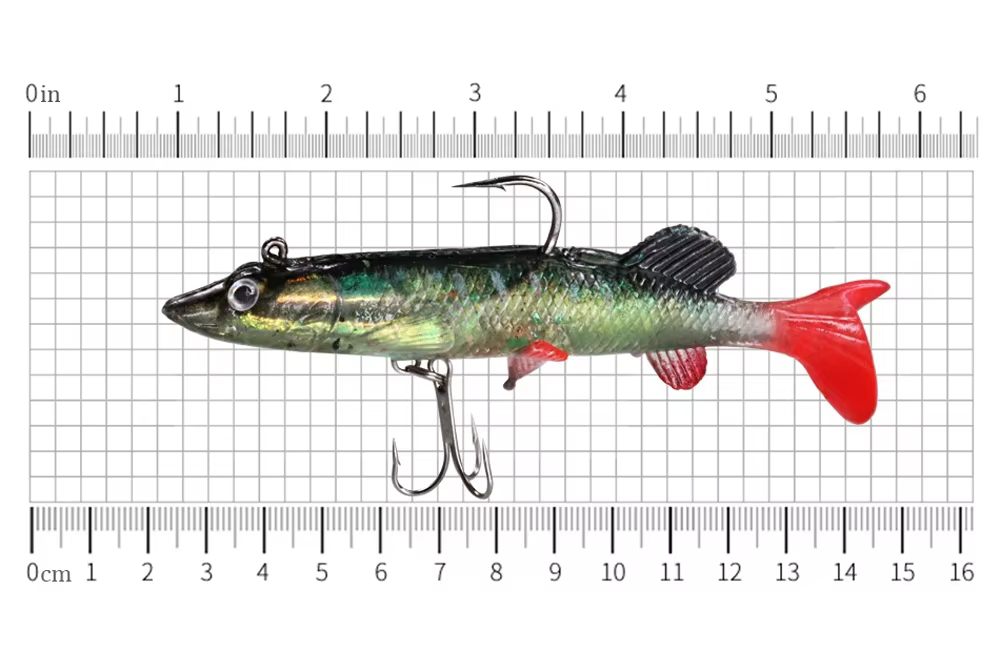 Paquete de 10 señuelos artificiales de goma para pesca