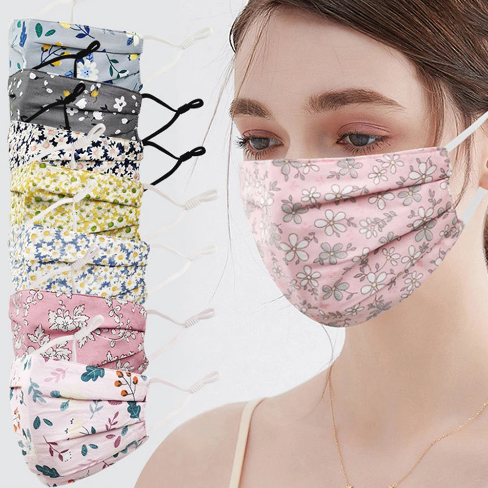 Máscara de algodón transpirable con estampado, anti-UV reutilizable - imagen 4