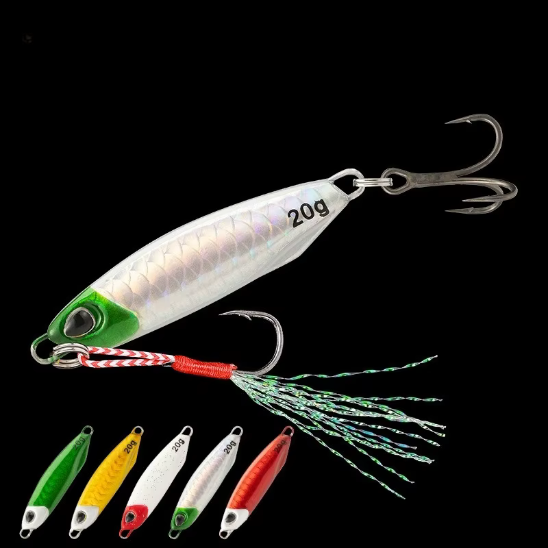 Jig de Metal 20g para Lubina – Cebo Artificil con Anzuelo Triple - imagen 2
