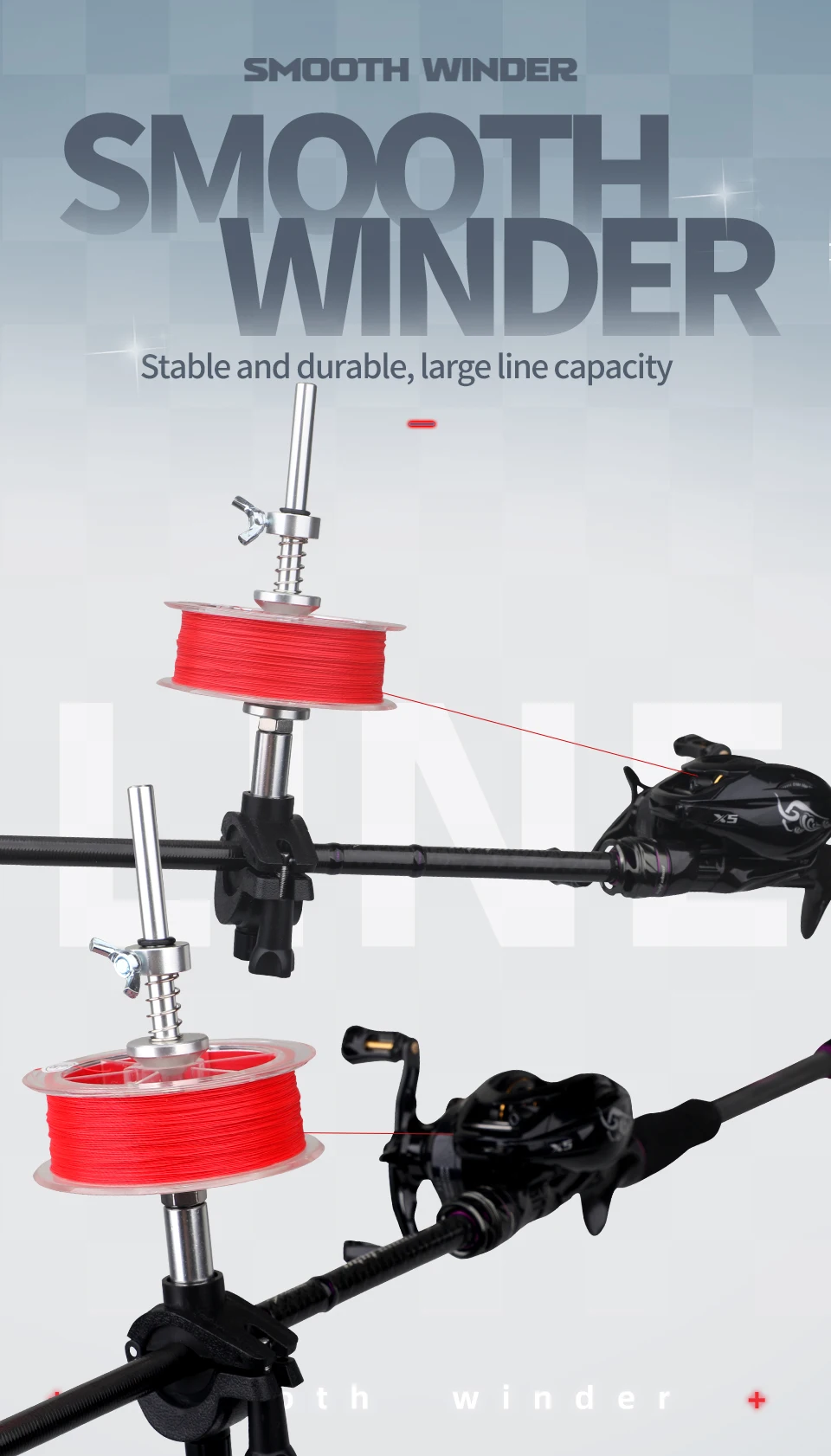 Carrete baitcasting negro con acabado duradero