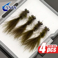 ANFS Moscas artificiales Olive Damsel – para pesca en agua dulce