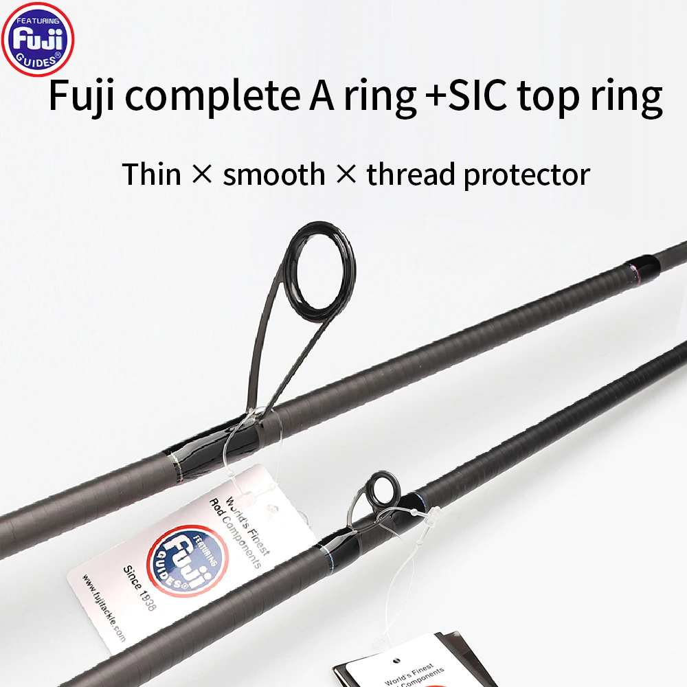 FishingFans TORAY T1100 Caña de carbono con anillas Fuji SIC