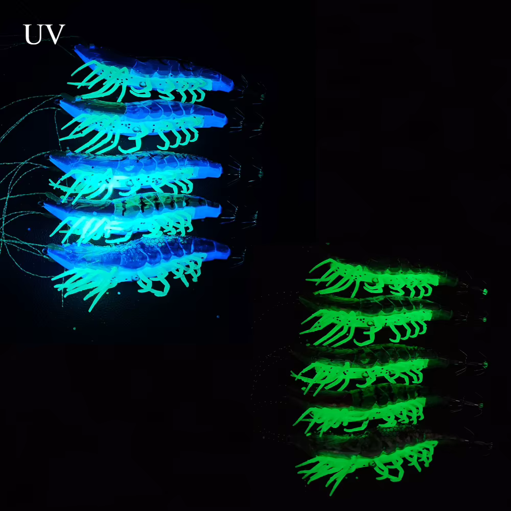 Señuelos luminosos calamares y camarones – Anzuelos integrados pesca - imagen 3