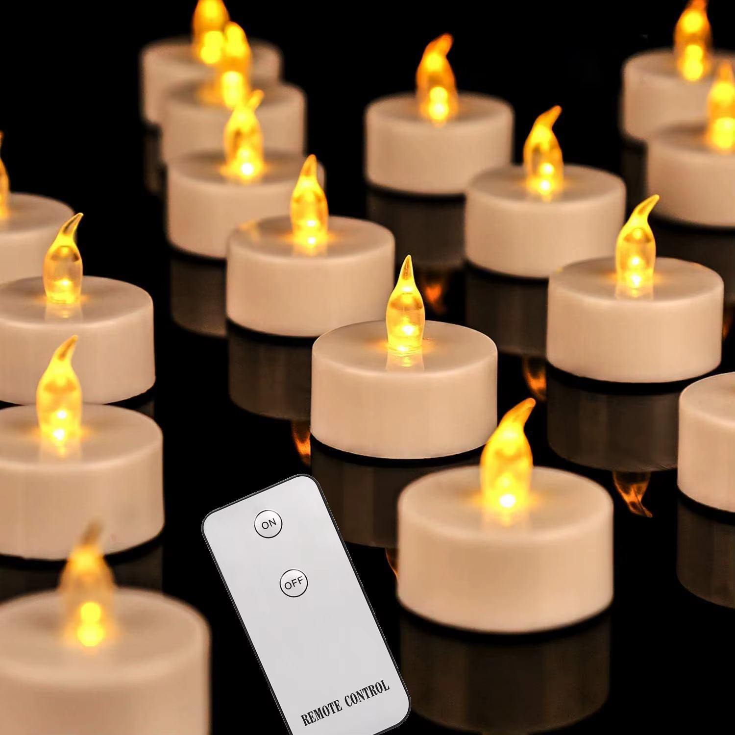 Velas LED té realistas parpadeantes sin llama para Navidad