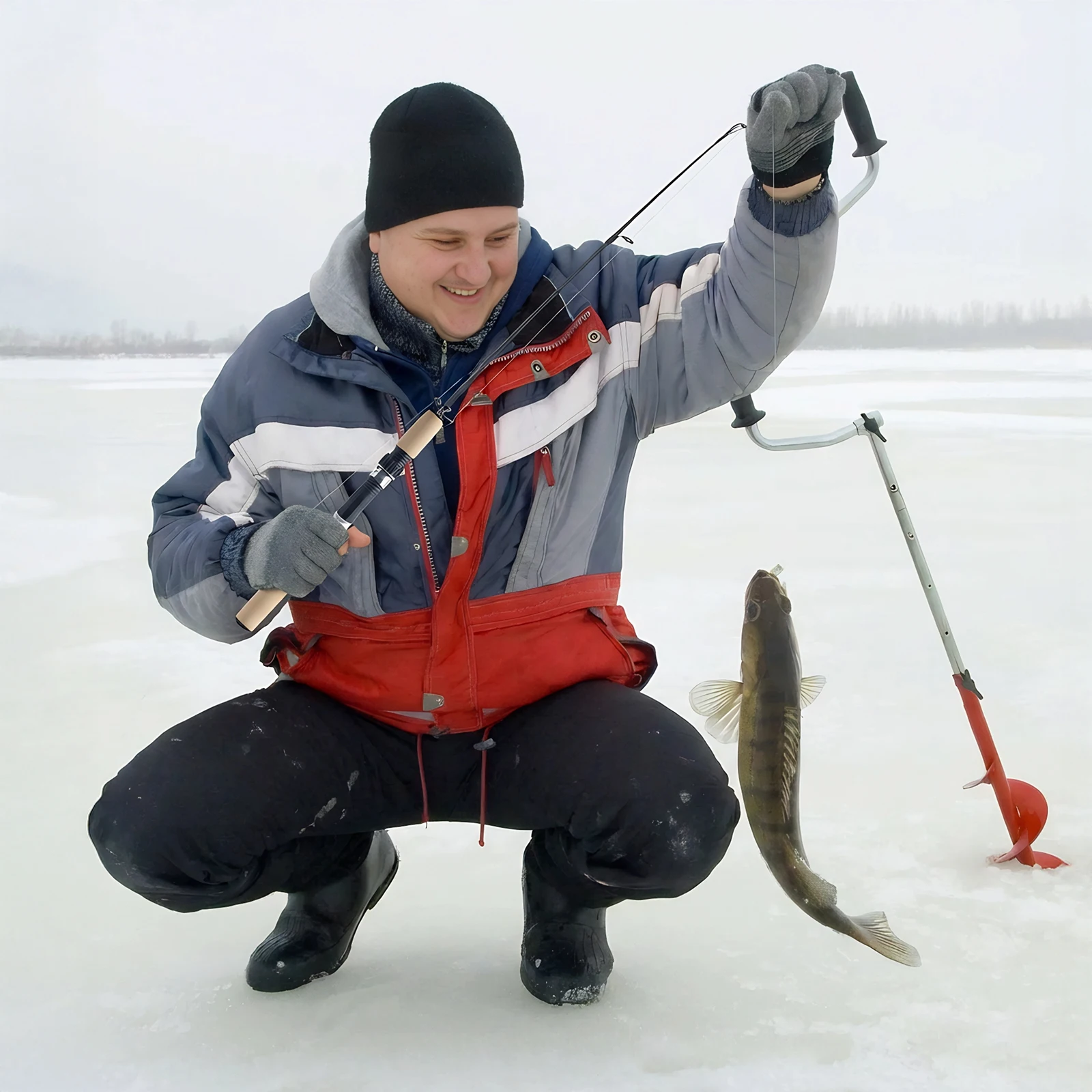 Goture Caña telescópica de pesca en hielo de fibra de carbono - imagen 4