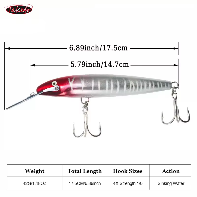 Señuelo Minnow Hundidor Takedo 17.5 cm – Pesca de Arrastre Profunda - imagen 4
