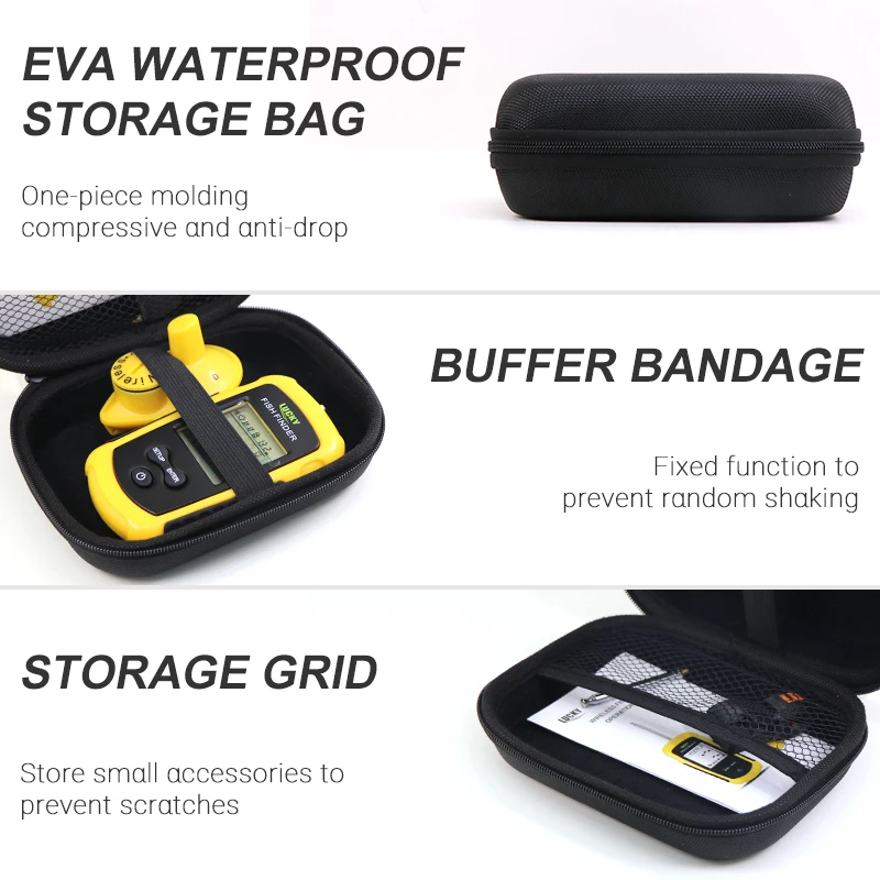 Bolsa EVA para buscador de peces IPX4, rígida anticaída impermeable