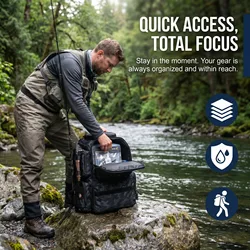 Mochila de pesca Goture impermeable con doble soporte para cañas