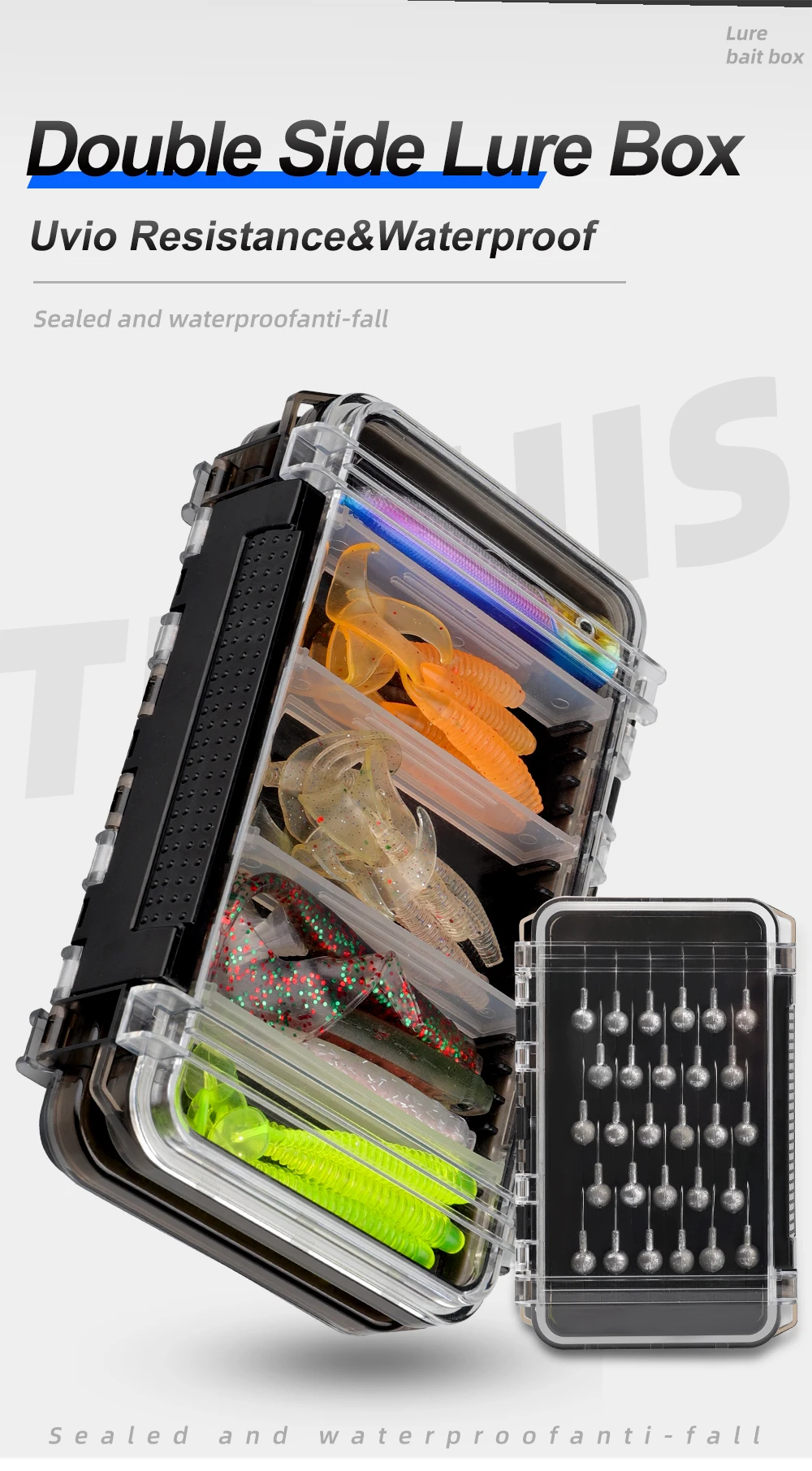 Caja de aparejos de pesca HISTAR doble cara vista frontal