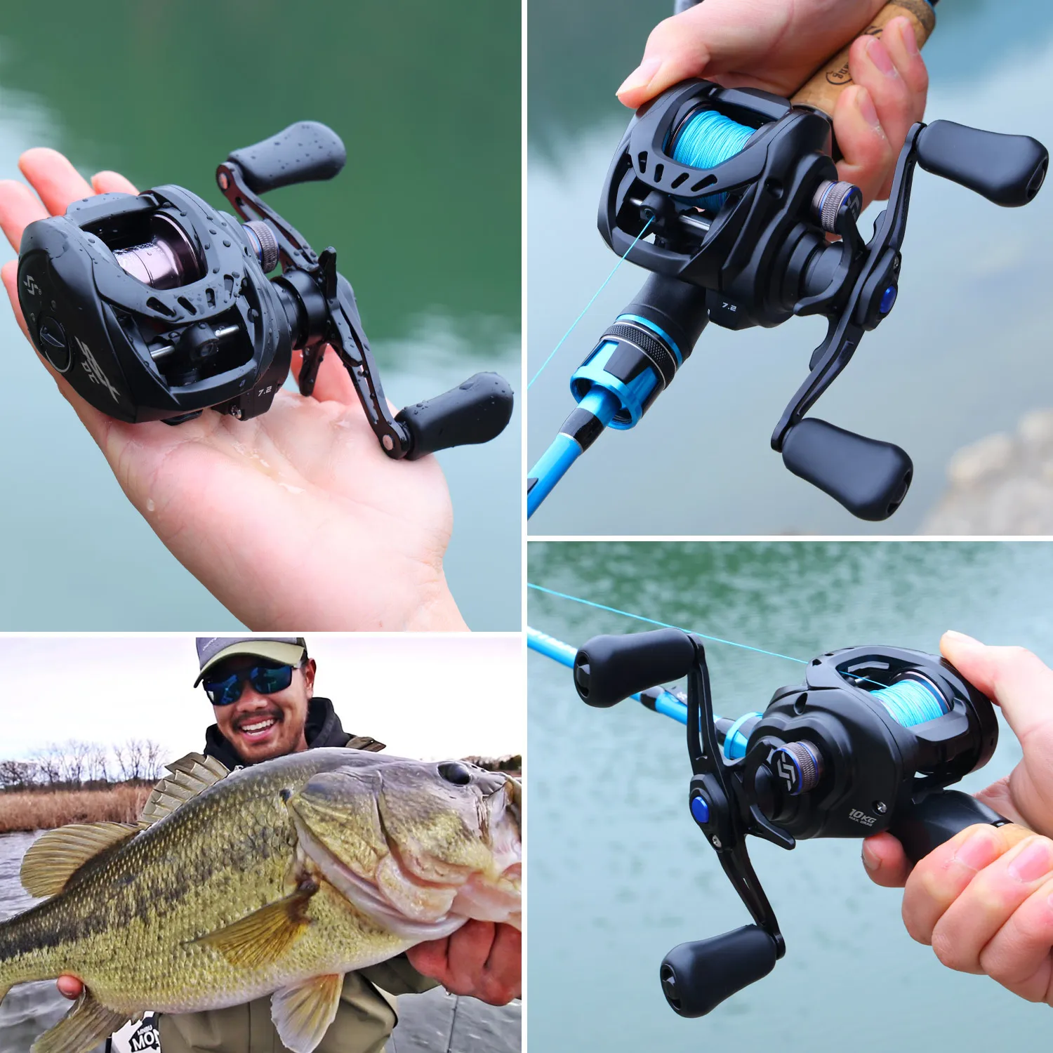 Carrete de pesca Sougayilang SSX-DC – Freno electrónico, relación 7.2:1, arrastre 10 kg - imagen 5